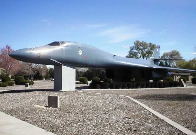 B-1B Lancer on display at Mountain Home Air Force Base in Idaho B-1B Lancer on display at Mountain Home Air Force Base in Idaho